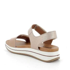 Woman Igi&Co Wedges-Women'S Leather Wedge Sandals Corda-Champagne