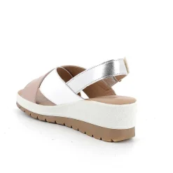 Woman Igi&Co Wedges-Women'S Leather Wedge Sandals Powder-White