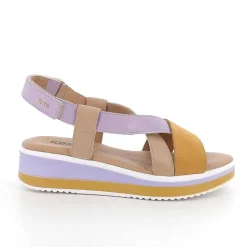 Woman Igi&Co Wedges-Women'S Leather Wedge Sandals Orchidea-Beige