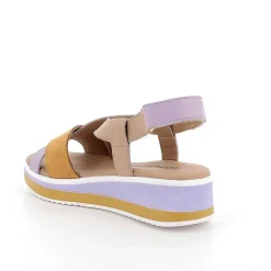 Woman Igi&Co Wedges-Women'S Leather Wedge Sandals Orchidea-Beige