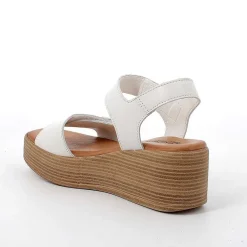 Woman Igi&Co Wedges-Women'S Leather Wedge Sandals Milk