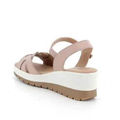 Woman Igi&Co Wedges-Women'S Leather Wedge Sandals Powder