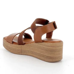Woman Igi&Co Wedges-Women'S Leather Wedge Sandals Tan