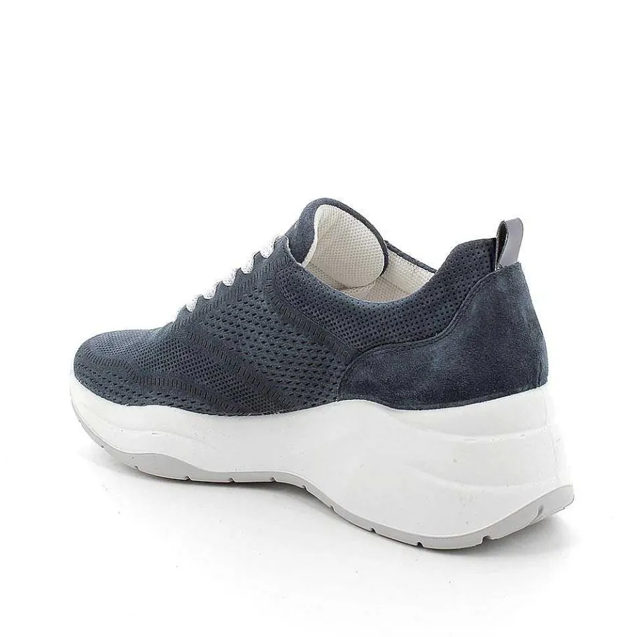 Woman Igi&Co Wedges-Women'S Leather Wedge Sneakers Jeans