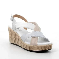 Woman Igi&Co Wedges-Women'S Wedge Sandals Silver-White