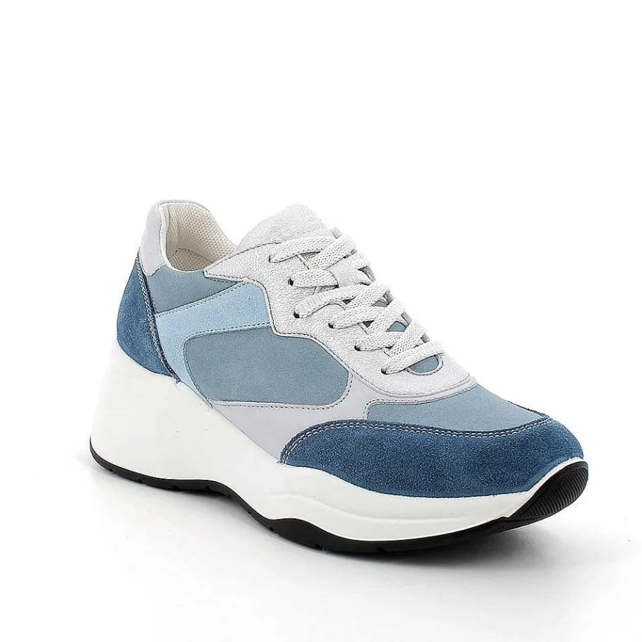 Woman Igi&Co Wedges-Women'S Wedge Sneakers Jeans-Light Blue