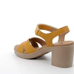 Woman Igi&Co Heeled Shoes-Yellow Women'S Leather Heeled Sandals
