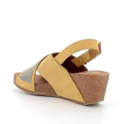 Woman Igi&Co Wedges-Yellow Women'S Leather Wedge Sandals