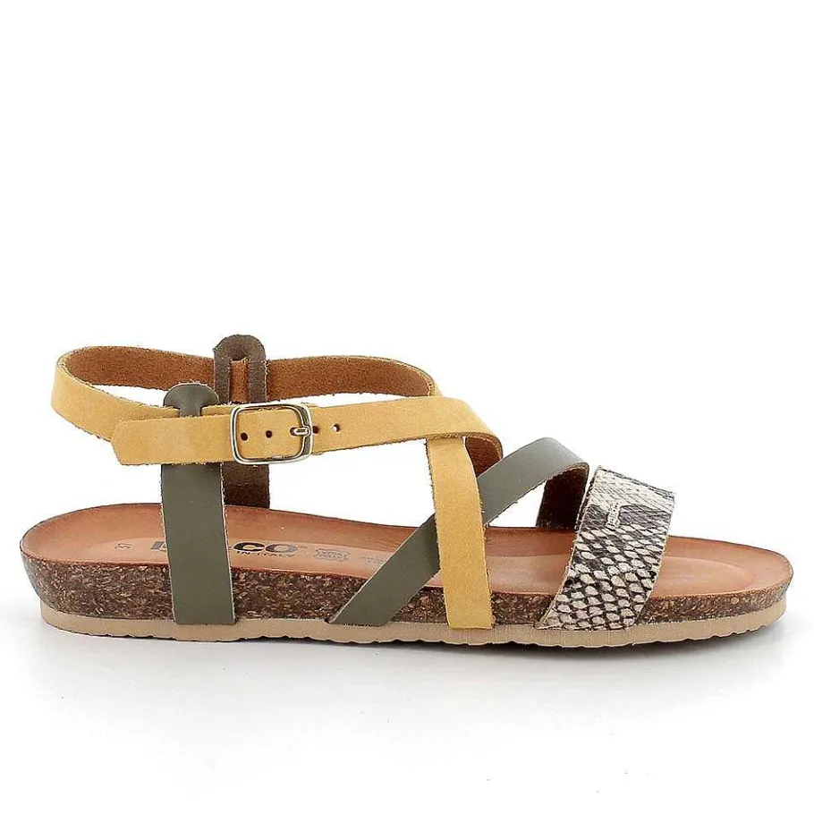 Woman Igi&Co Sandals And Flip Flops-Yellow-Rock Women'S Leather Sandals