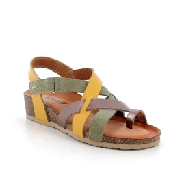 Woman Igi&Co Sandals And Flip Flops-Yellow-Sage Women'S Leather Flip-Flop Sandals
